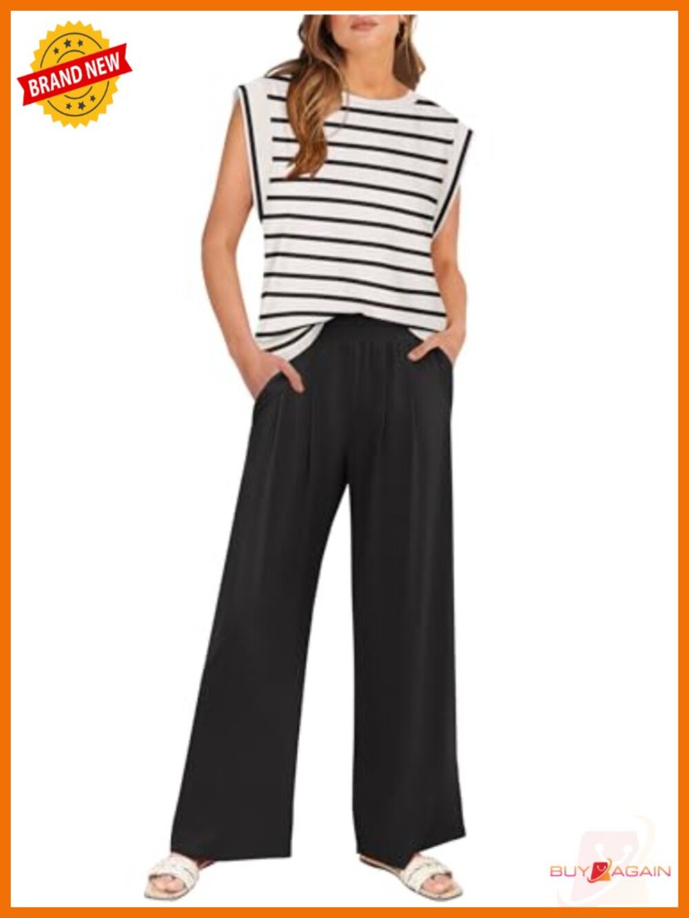 Women's 2 Piece Tank Top & Palazzo Pants Lounge Matching Set